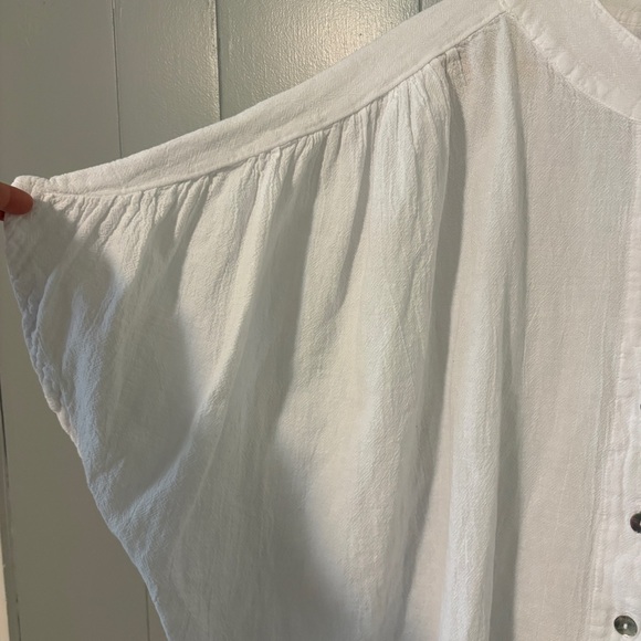 Oh My Gauze! Ines Cotton Gauze Blouse White Size 1 Small/Medium Short Sleeve - Picture 6 of 13